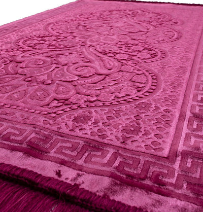 Modefa Prayer Rug Hot Pink Luxury Velvet Islamic Prayer Rug - Paisley Hot Pink