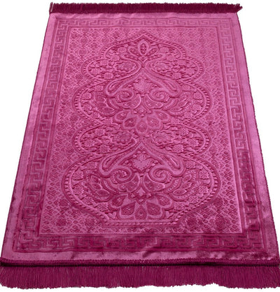 Modefa Prayer Rug Hot Pink Luxury Velvet Islamic Prayer Rug - Paisley Hot Pink