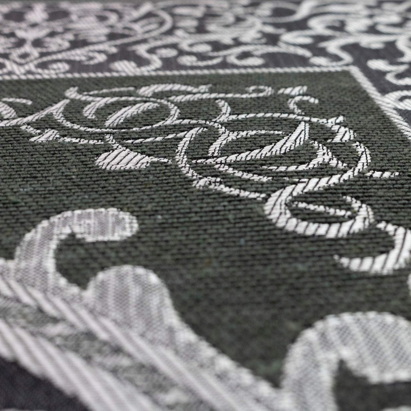 Modefa Prayer Rug Islamic Chenille Prayer Mat Kaba Gift Box Set with Prayer Beads - Ottoman Grey