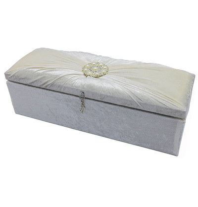 Modefa Prayer Rug Ivory Keepsake Velvet Gift Set with| Luxury Winter Rose Prayer Rug & Tesbih - Ivory