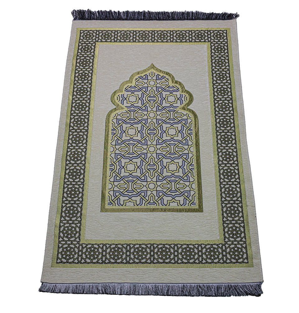 Modefa Prayer Rug Ivory Ramadan Gift Box Set - 5 Pieces with Prayer Mat - Creme