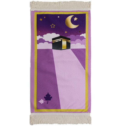 Modefa Prayer Rug Kaba Dreams - Pink Child Size Islamic Prayer Rug - Fun Digital Print - Kaba Dreams Pink