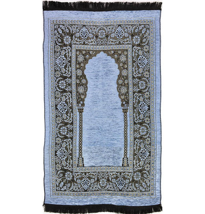 Modefa Prayer Rug Light Blue Embroidered Islamic Prayer Mat - Light Blue