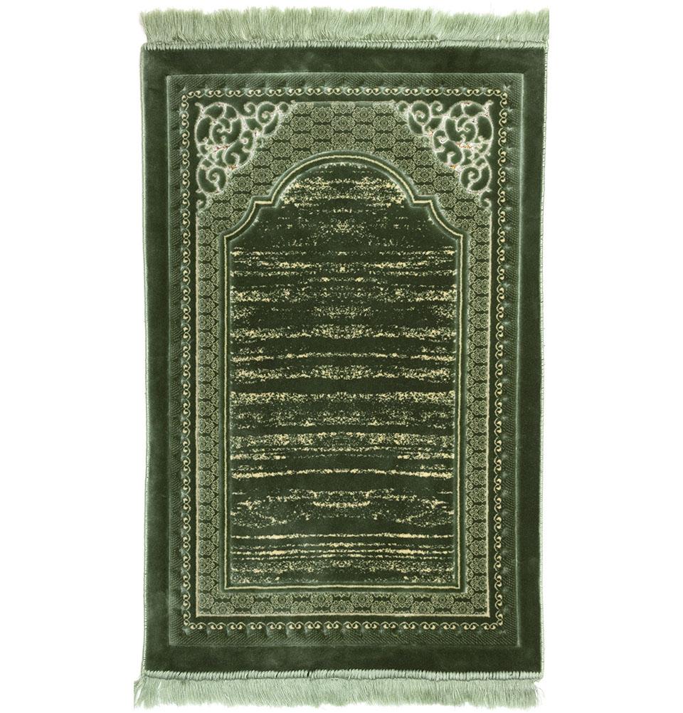 Modefa Prayer Rug Light Green Lux Plush Regal Velvet Islamic Prayer Rug - Light Green