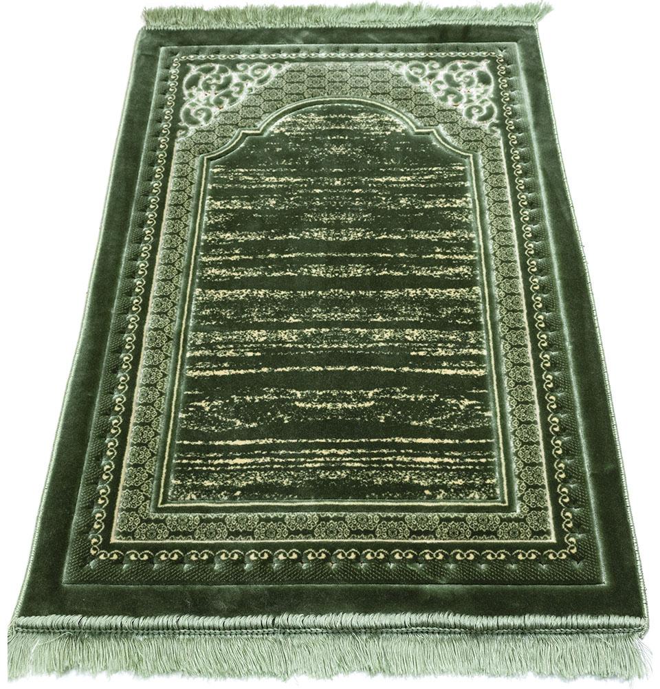 Modefa Prayer Rug Light Green Lux Plush Regal Velvet Islamic Prayer Rug - Light Green