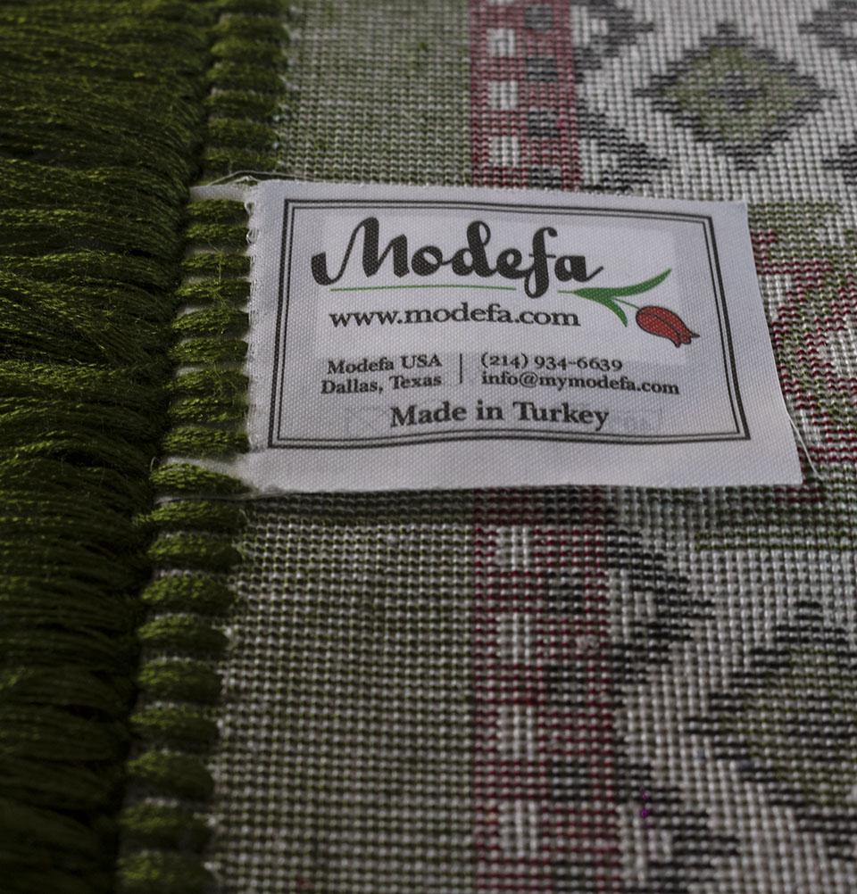 Modefa Prayer Rug Long Row 8 Person Masjid Islamic Prayer Rug - Green #2
