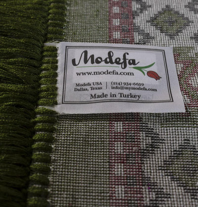 Modefa Prayer Rug Long Row 8 Person Masjid Islamic Prayer Rug - Green #2