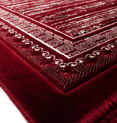 Modefa Prayer Rug Lux Plush Regal Velvet Islamic Prayer Rug - Red