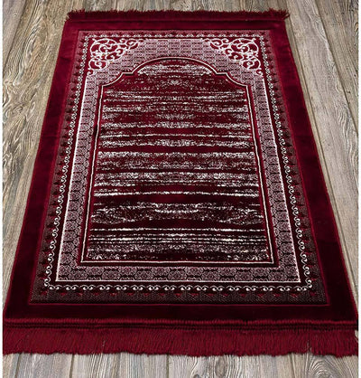 Modefa Prayer Rug Lux Plush Regal Velvet Islamic Prayer Rug - Red