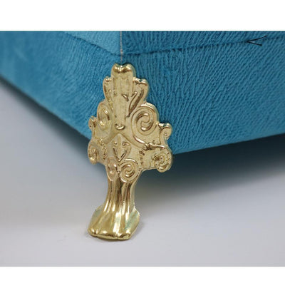 Luxury Islamic Quran & Prayer Rug Gift Set 6 Pieces in Velvet Box - Blue