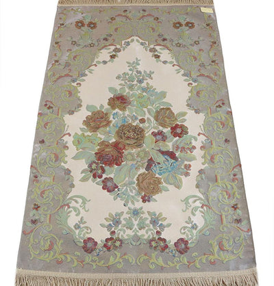 Luxury Thin Embroidered Floral Lavanta Prayer Mat Gift Box - Blue