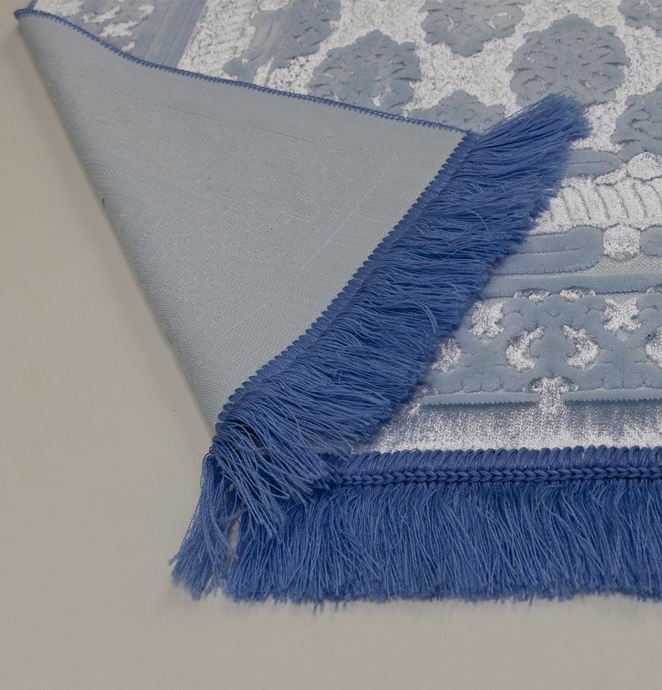Modefa Prayer Rug Luxury Velvet Islamic Prayer Rug - Baby Blue