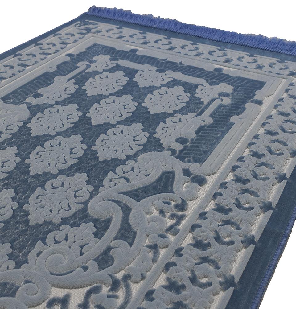 Modefa Prayer Rug Luxury Velvet Islamic Prayer Rug - Baby Blue