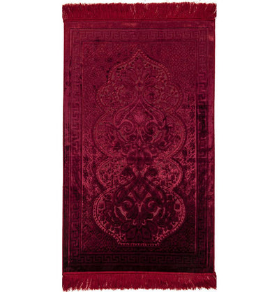 Modefa Prayer Rug Luxury Velvet Islamic Prayer Rug - Paisley Red
