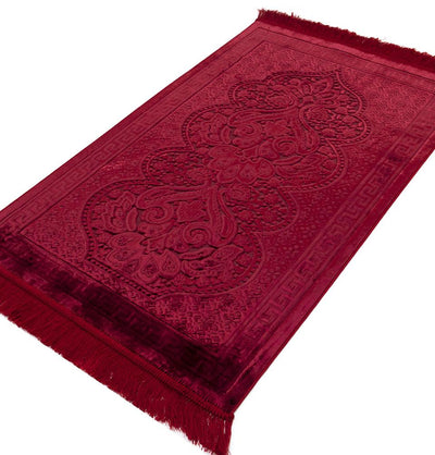 Modefa Prayer Rug Luxury Velvet Islamic Prayer Rug - Paisley Red