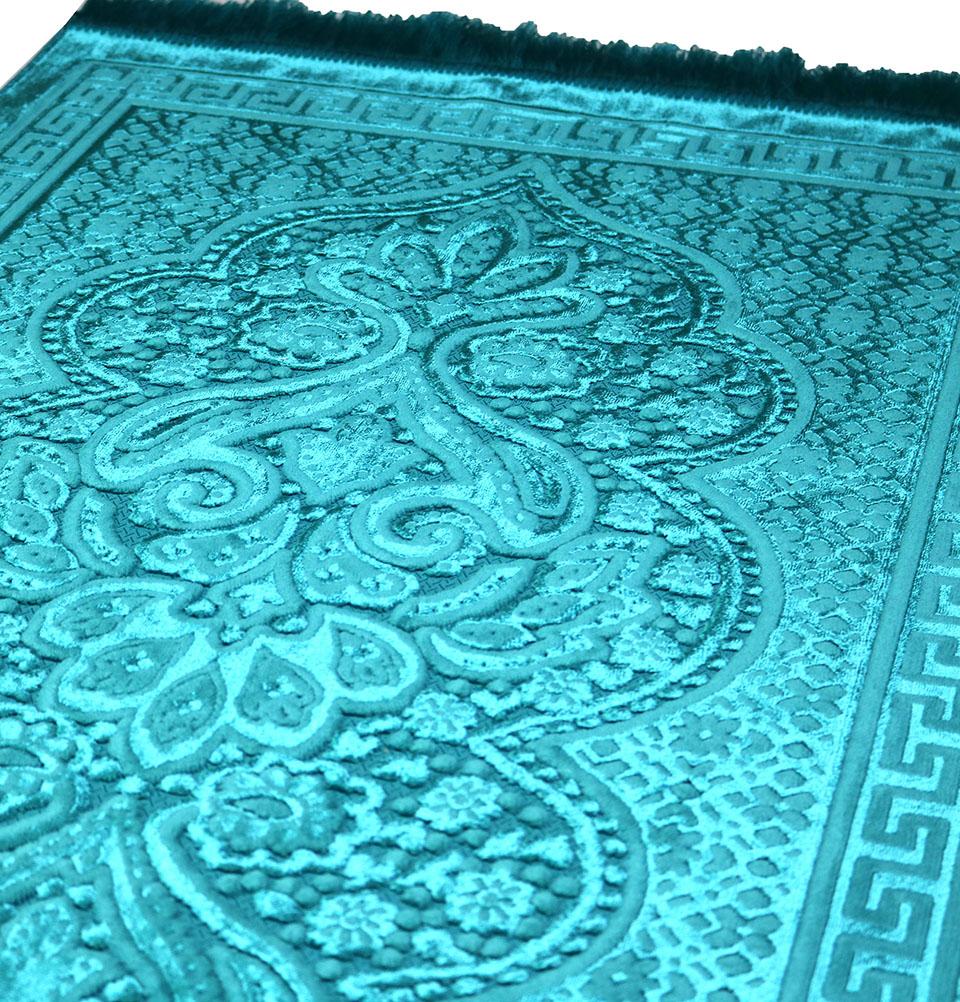 Modefa Prayer Rug Luxury Velvet Islamic Prayer Rug Paisley - Turquoise