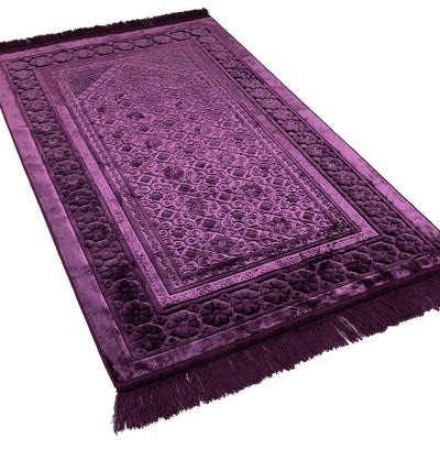 Modefa Prayer Rug Luxury Velvet Islamic Prayer Rug - Purple