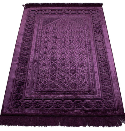 Modefa Prayer Rug Luxury Velvet Islamic Prayer Rug - Purple
