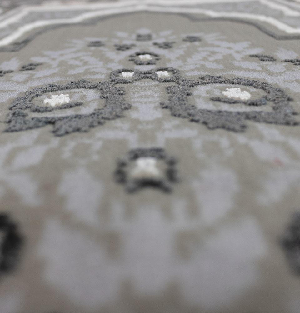 Modefa Prayer Rug Luxury Velvet Islamic Prayer Rug | Youth/Young Adult Size | Stone Gray