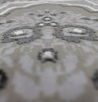 Modefa Prayer Rug Luxury Velvet Islamic Prayer Rug | Youth/Young Adult Size | Stone Gray