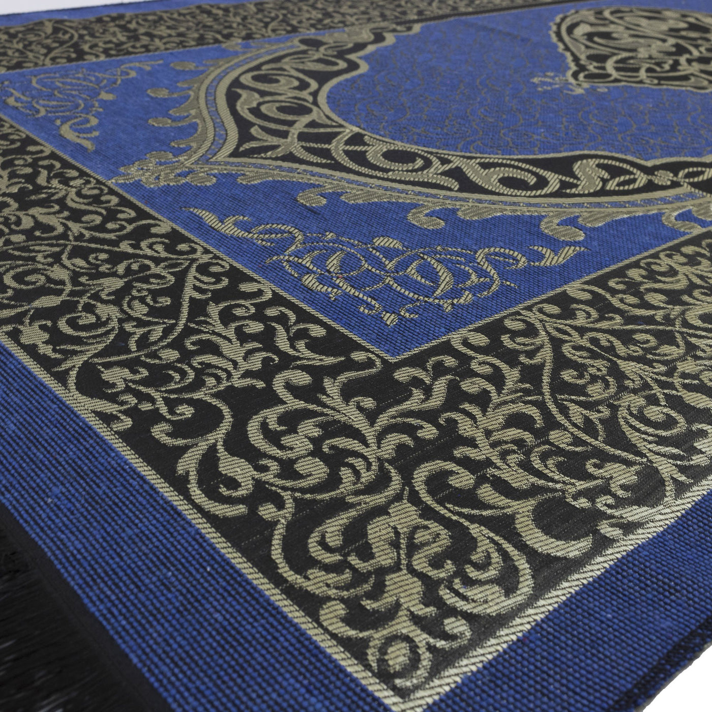 Modefa Prayer Rug Maroon + Blue Chenille Ottoman Islamic Prayer Mat COMBO Set of 2 (Maroon + Blue)