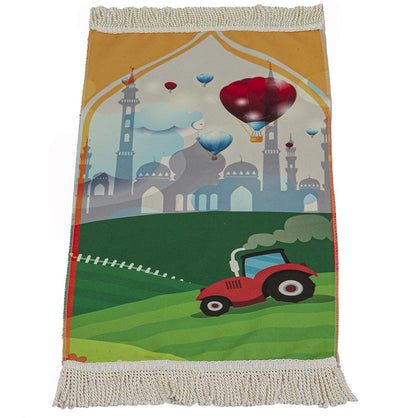 Modefa Prayer Rug Masjid Fields Child Size Islamic Prayer Rug - Fun Digital Print (Masjid Fields)