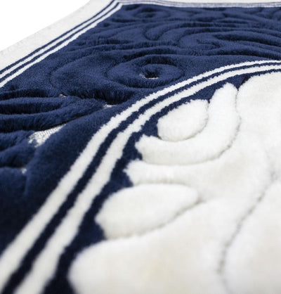 Modefa Prayer Rug Navy Blue #2 Plush Velvet Islamic Prayer Rug Sina - Navy Blue #2