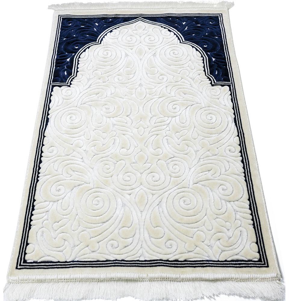 Modefa Prayer Rug Navy Blue #2 Plush Velvet Islamic Prayer Rug Sina - Navy Blue #2