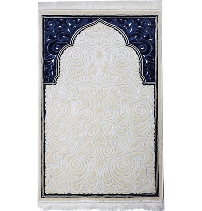 Modefa Prayer Rug Navy Blue #2 Plush Velvet Islamic Prayer Rug Sina - Navy Blue #2