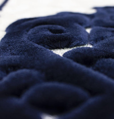 Modefa Prayer Rug Navy Blue #3 Plush Velvet Islamic Prayer Rug Sina - Navy Blue #3