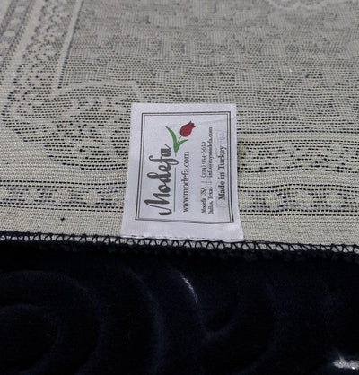Modefa Prayer Rug Navy Blue #3 Plush Velvet Islamic Prayer Rug Sina - Navy Blue #3