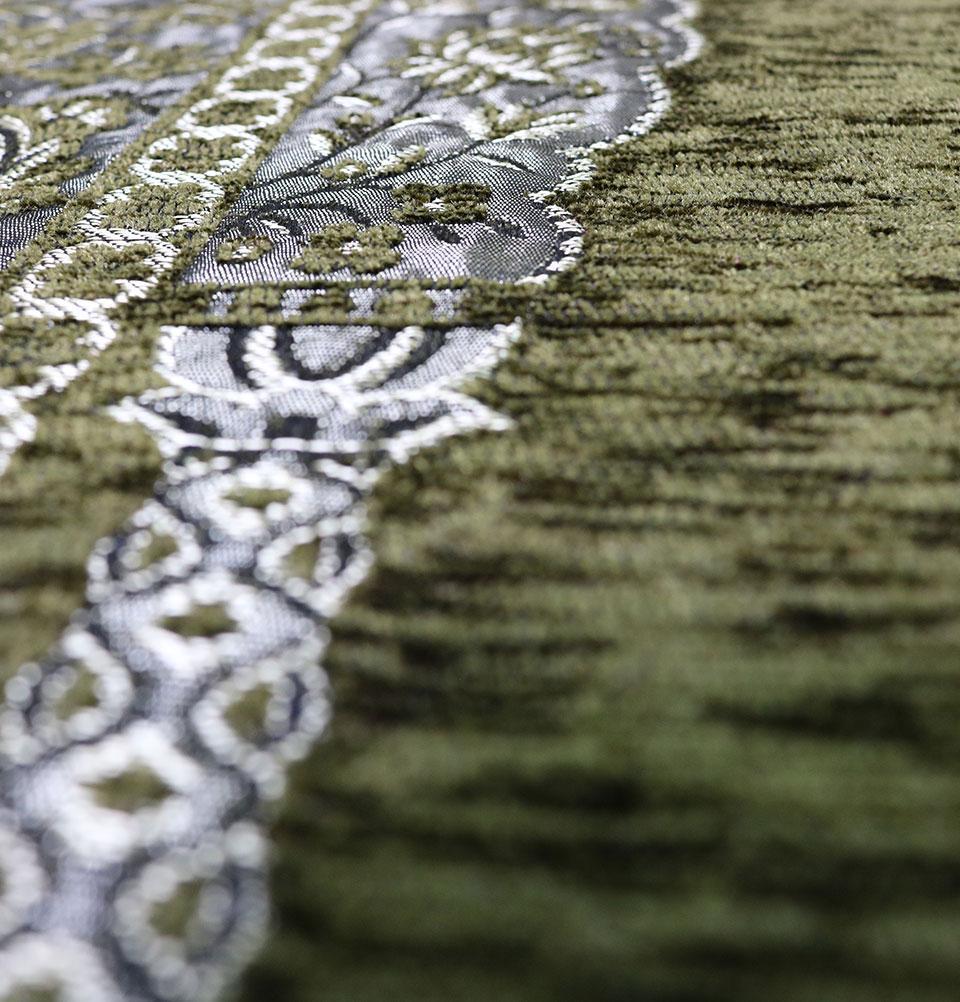 Modefa Prayer Rug Olive Green Embroidered Islamic Prayer Mat - Olive Green