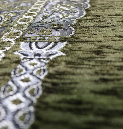 Modefa Prayer Rug Olive Green Embroidered Islamic Prayer Mat - Olive Green