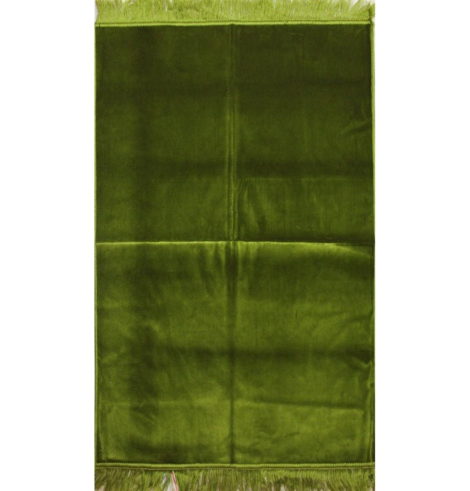 Solid Simple Velvet Prayer Rug - Olive Green