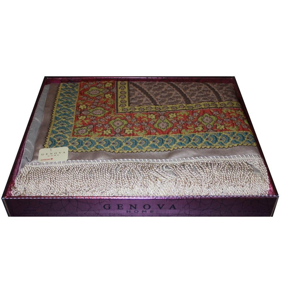 Modefa Prayer Rug Large Wide Luxury Embroidered Islamic Prayer Mat Gift Box Set 'Jacobean' Tulip- Orange / Green - Modefa 