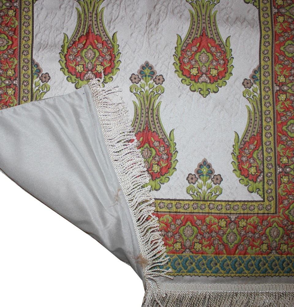 Modefa Prayer Rug Large Wide Luxury Embroidered Islamic Prayer Mat Gift Box Set 'Jacobean' Tulip- Orange / Green - Modefa 