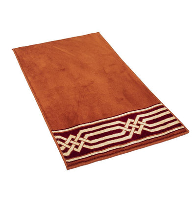 Modefa Prayer Rug Orange Luxury Islamic Prayer Carpet | Rolled Velvet Kilim Rug | Simple Orange