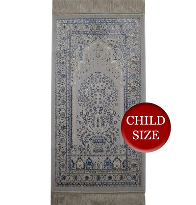 Modefa Prayer Rug Persian Grey Luxury Velvet Islamic Prayer Rug Child Size - Persian Grey