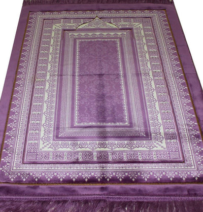 Double Plush Wide Extra Large Prayer Rug - Pink
