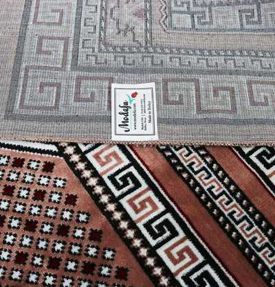 Modefa Prayer Rug Pink Wide 4 Person Masjid Islamic Prayer Rug - Geometric Arch Pink