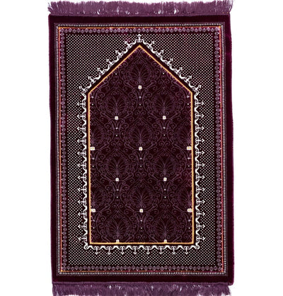 Modefa Prayer Rug Plum Double Plush Wide Islamic Prayer Rug Topkapi - Plum