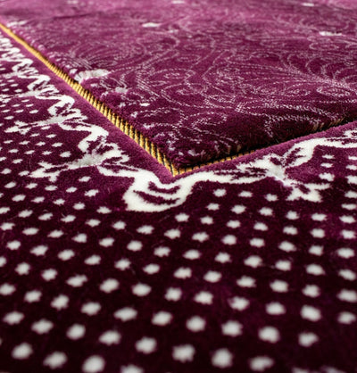 Modefa Prayer Rug Plum Double Plush Wide Islamic Prayer Rug Topkapi - Plum