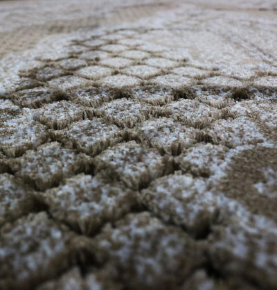 Modefa Prayer Rug Plush Ipek Islamic Prayer Rug - Geometric Floral Beige