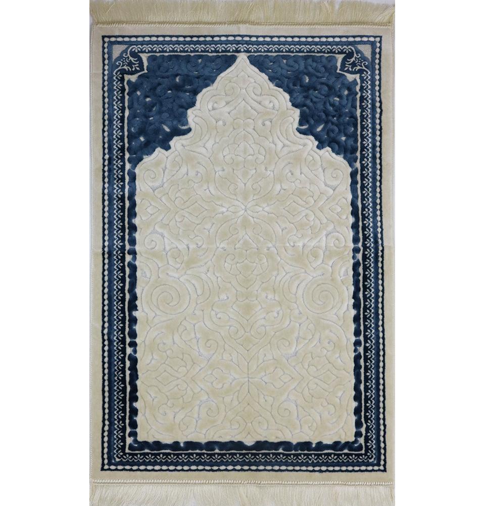 Modefa Prayer Rug Plush Velvet Islamic Prayer Rug Sina - Simple Blue - Modefa 