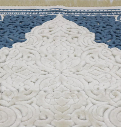 Modefa Prayer Rug Plush Velvet Islamic Prayer Rug Sina - Simple Blue - Modefa 