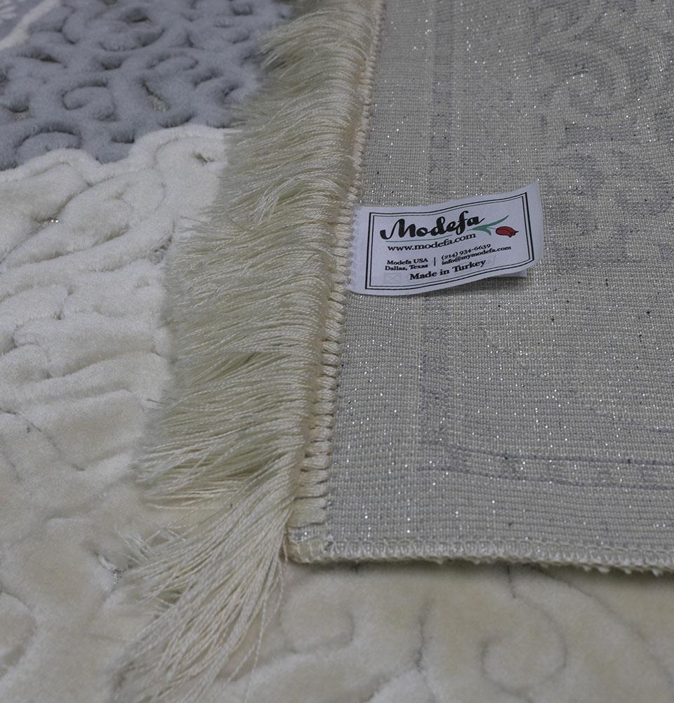 Modefa Prayer Rug Plush Velvet Islamic Prayer Rug Sina - Simple Grey