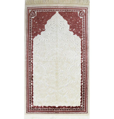 Modefa Prayer Rug Plush Velvet Islamic Prayer Rug Sina - Simple Pink