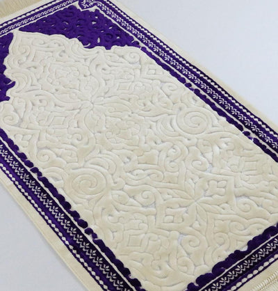 Modefa Prayer Rug Plush Velvet Islamic Prayer Rug Sina - Simple Purple