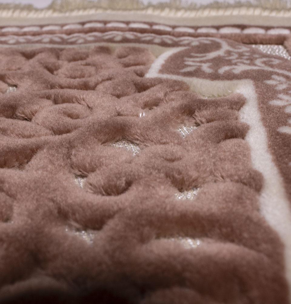 Modefa Prayer Rug Plush Velvet Islamic Prayer Rug Sina - Simple Rose Pink