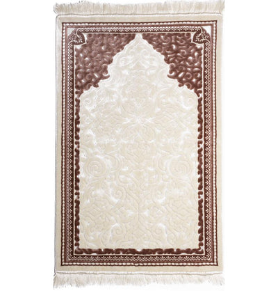 Modefa Prayer Rug Plush Velvet Islamic Prayer Rug Sina - Simple Rose Pink